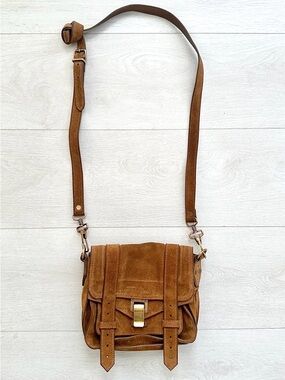 Proenza Schouler Mini Suede PS1 Crossbody Bag in Caramel